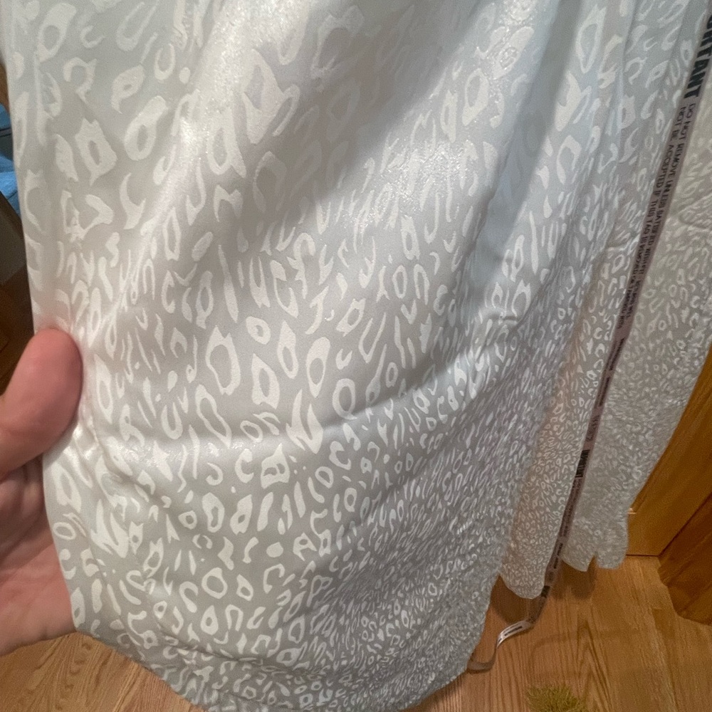 HOUSE CB JUMPSUIT WHITE SATIN LEOPARD NWT